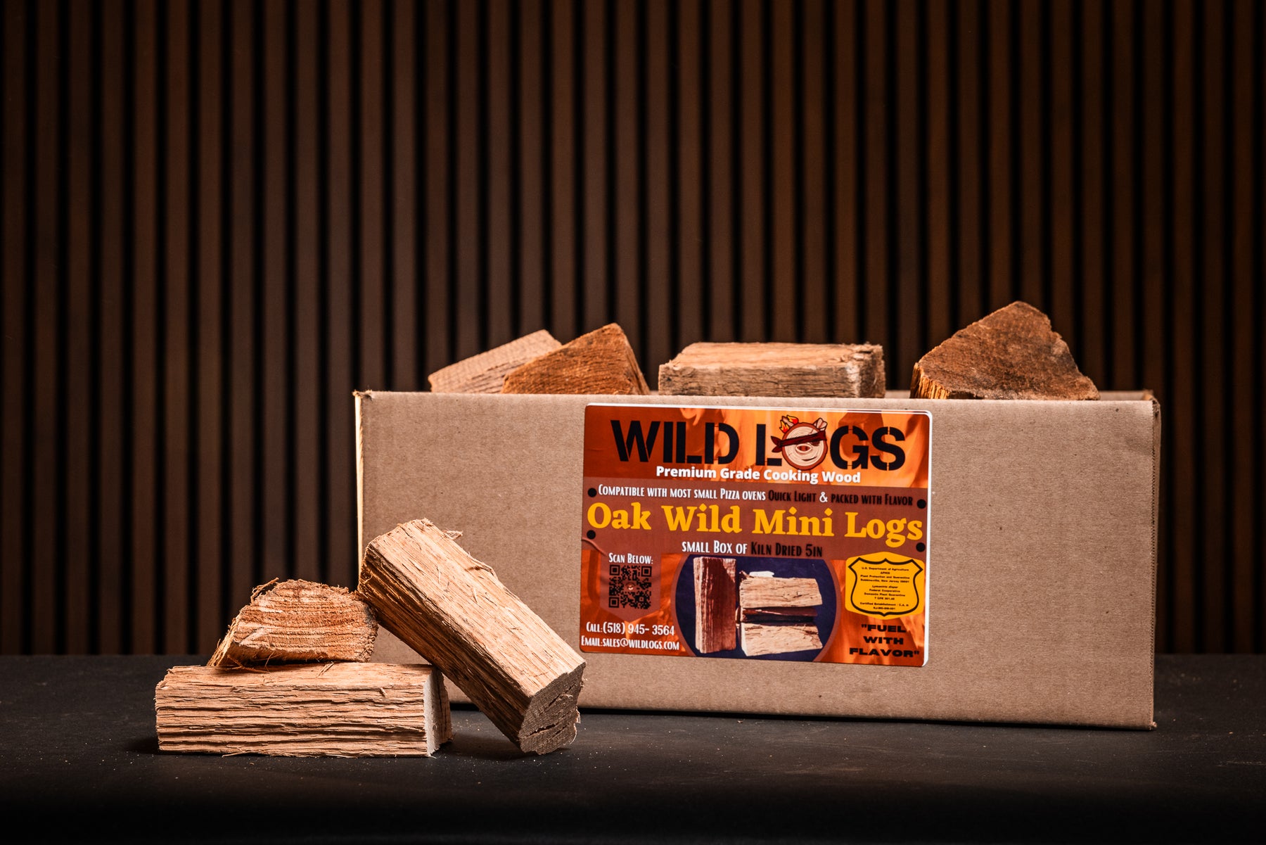 Hot Box Cooking Wood POWOAK All Natural Oak Mini Logs 350 Cu in